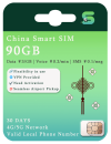 China Smart SIM Card with ¥300 storage for 30 days, supporting 4G/5G network and providing a valid local phone number. Features include flexibility in use, VPN access, activation required, and seamless airport pickup. Rates: ¥3 per GB for data, ¥0.2 per minute for voice calls, and ¥0.1 per SMS.